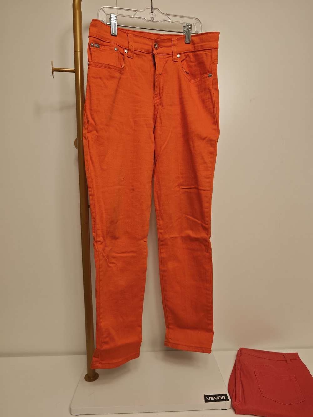 DG2 Diane Gilman Women Orange Skinny Jeans High Rise Stretch Denim Size 8P